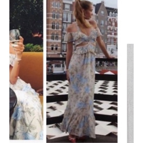 For Love and Lemons Free People Floral Off-Shoulder Maxi Dress S - Picture 13 of 13